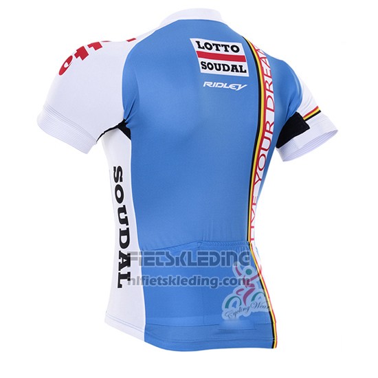 2016 Fietskleding Lotto Fix All Wit en Blauw Korte Mouwen en Koersbroek